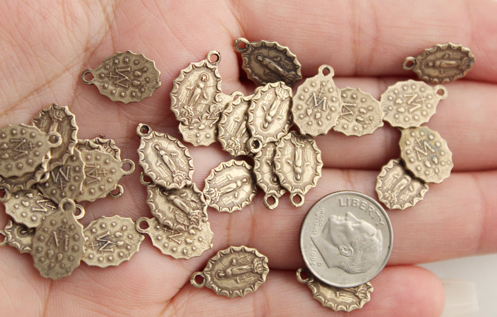 Miraculous Medal Necklace #7 in Bronze