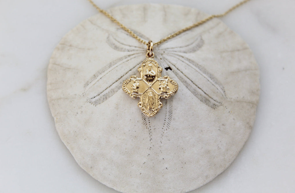 Four Way Cross 14K Gold