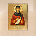 Saint Antoni Wooden Gold Plated Religious Christian Sacred Icon - Inspirational Icon Decor - 85062