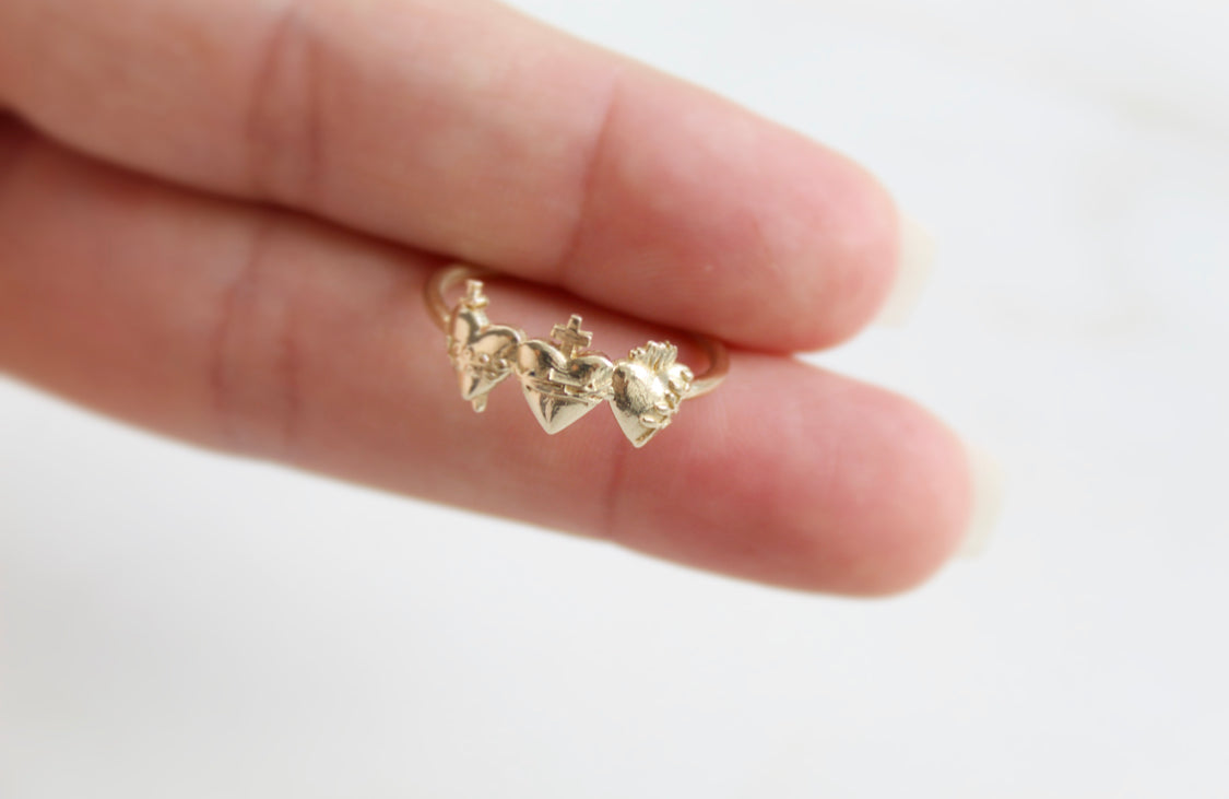 Holy Family Hearts® Ring in 14k Yellow Gold