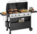Propane Grill Griddle Combo With Porcelain Enamel Grates