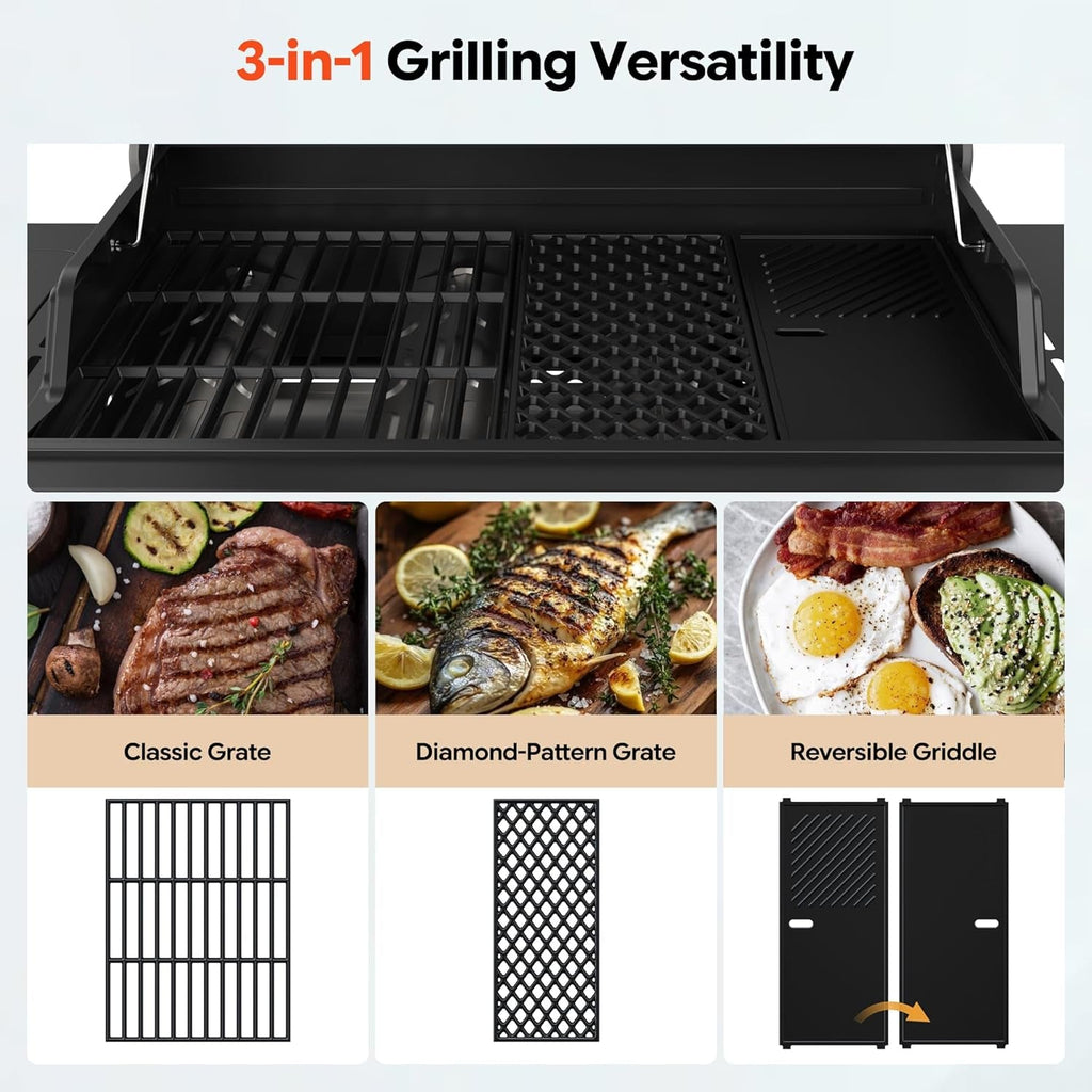 Quadruple Burner Infrared Side Burner Propane Grill