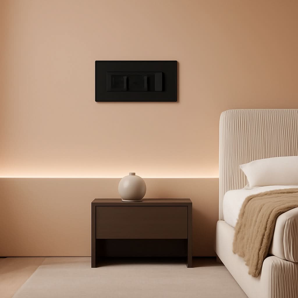 King Size Corduroy Upholstered Platform Bed RGB LED