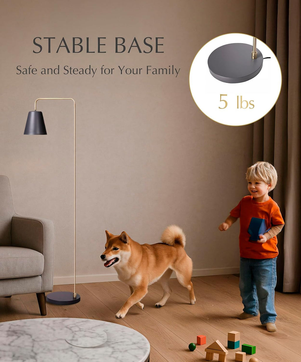 Steady Brass Floor Standing Reading Lamp Adjustable