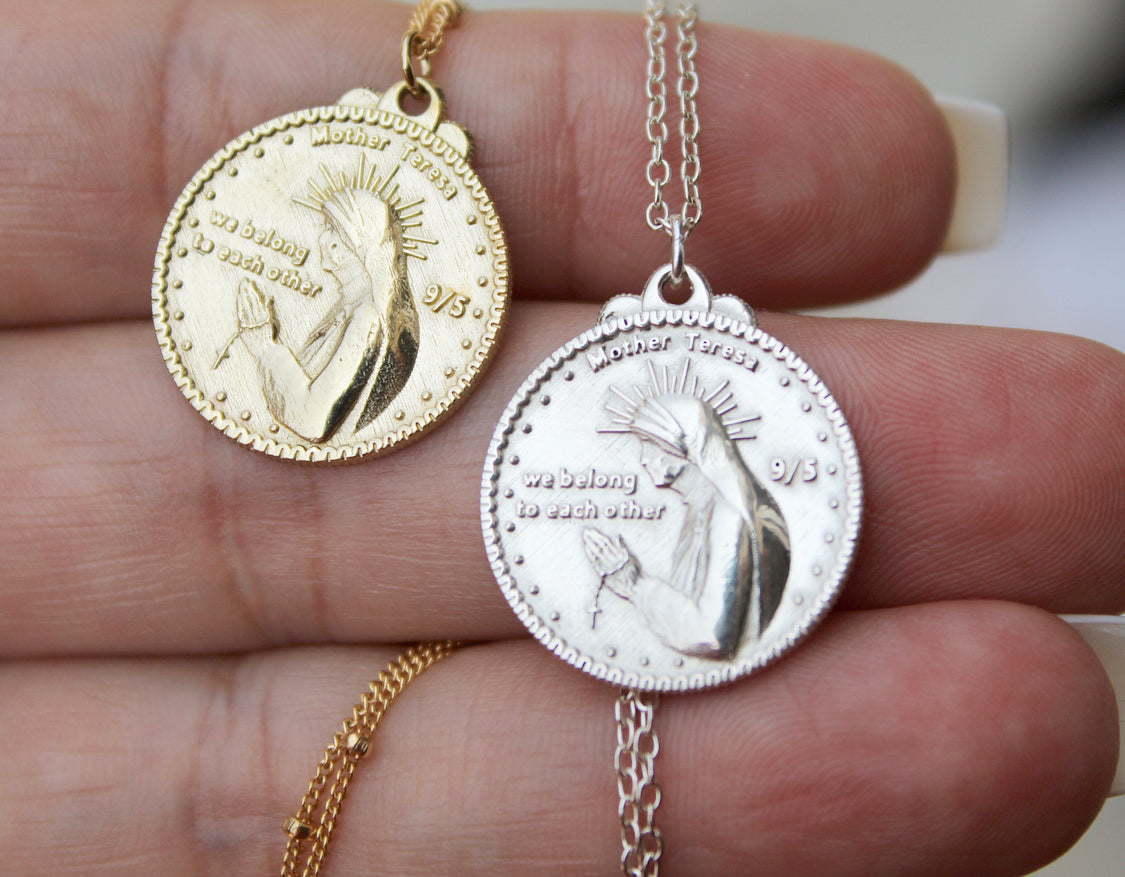 Mother Teresa Necklace in 925 Sterling Silver