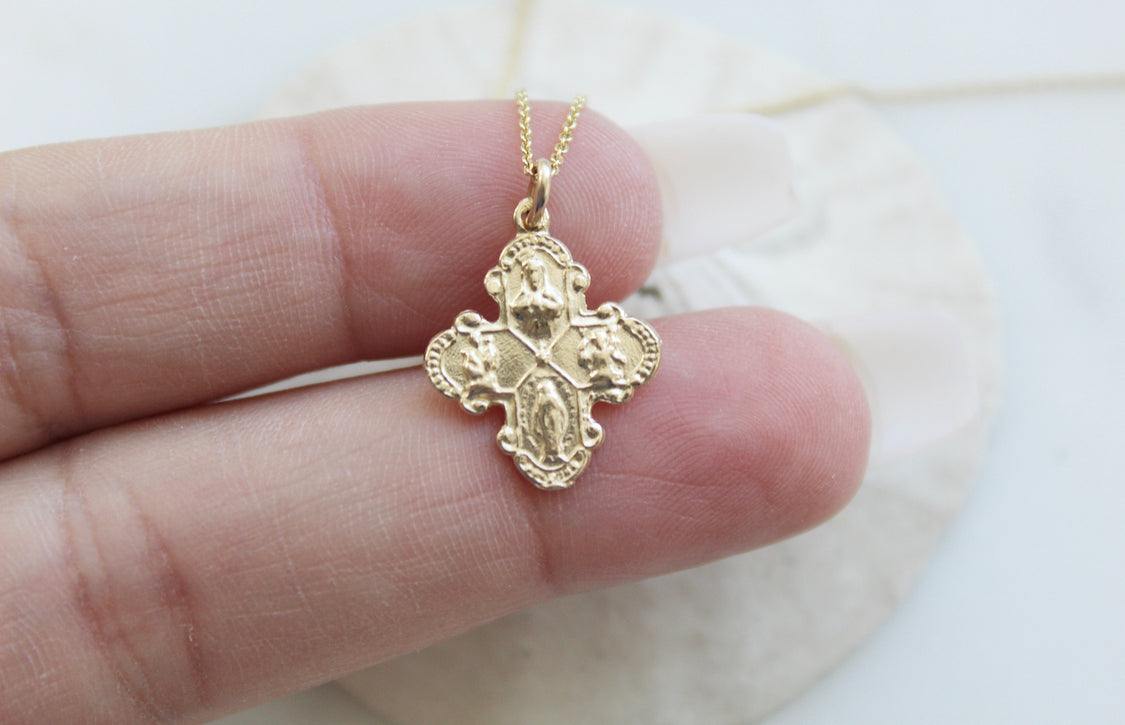 Four Way Cross 14K Gold