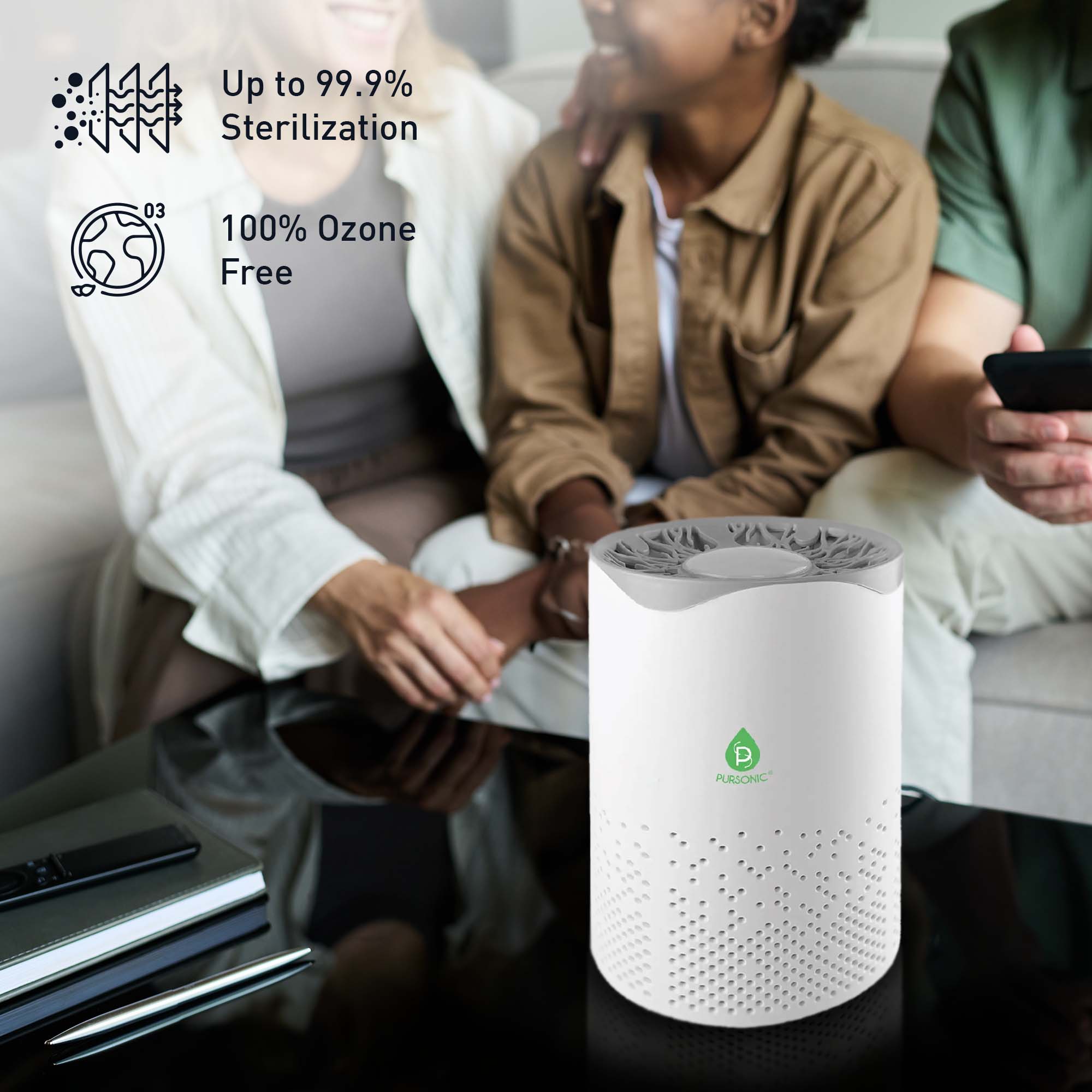 Pursonic Fresh Air & Aromatherapy Bundle – True HEPA Air Purifier & Essential Oil Diffuser