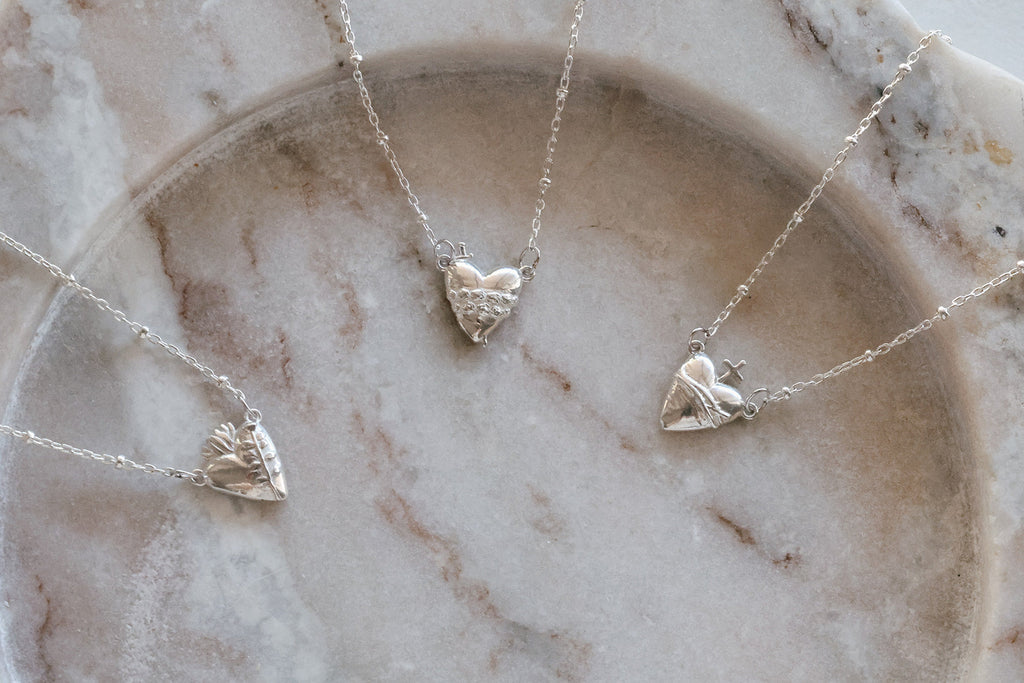 Immaculate Heart in Sterling Silver