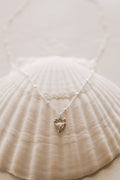 Tiny Sacred Heart Necklace in Sterling Silver