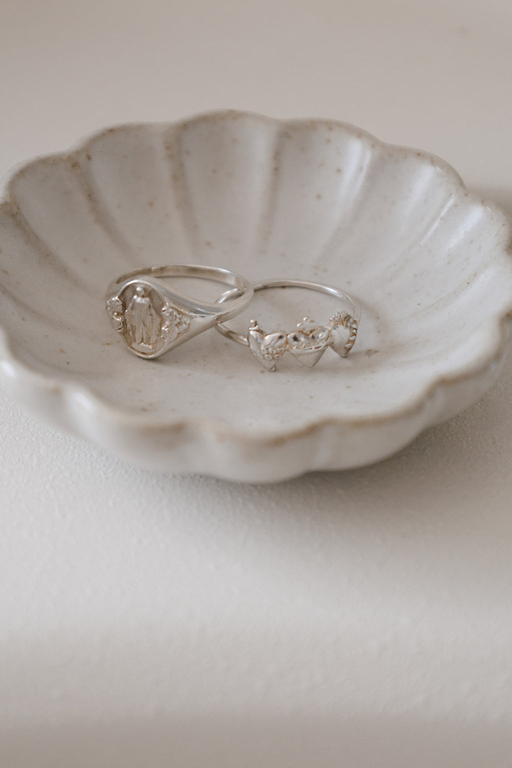 Miraculous Medal Signet Ring in 925 Sterling Silver
