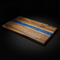 Acacia Wood Serving Board with Blue Pearl Resin | Custom Engraved Charcuterie Board | Personalized Gift for Kitchen & Events