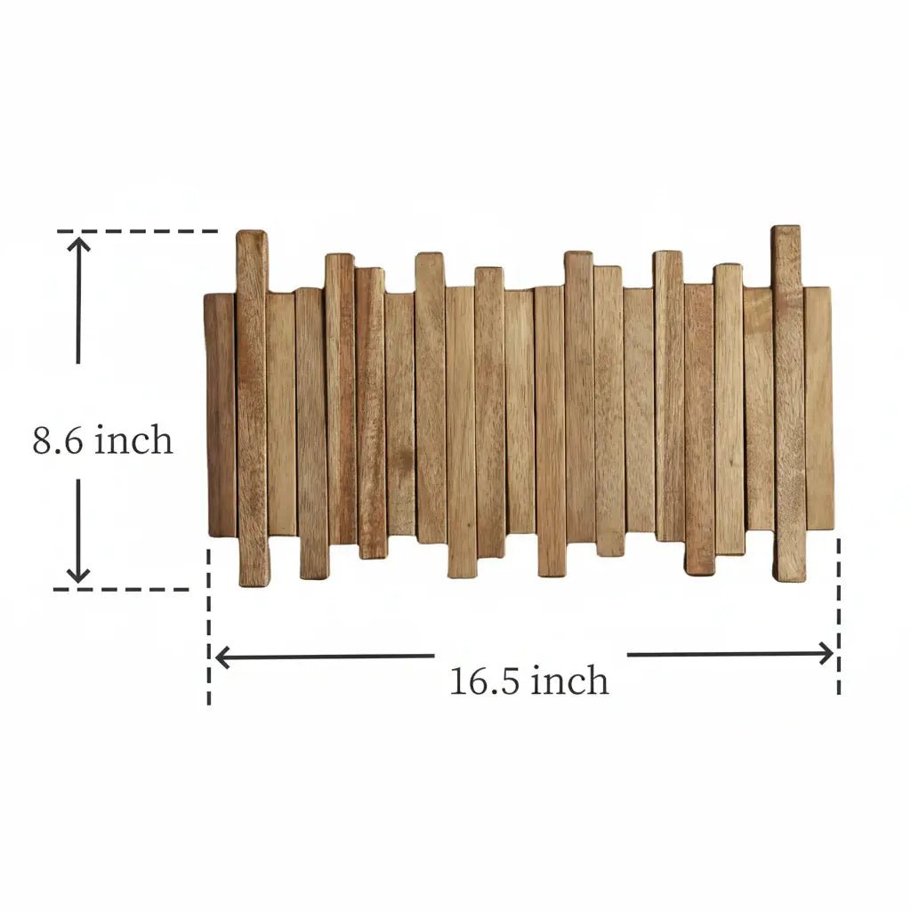 Acacia wood coat rack Wall Mounted with Flip Down Hooks, Entryway