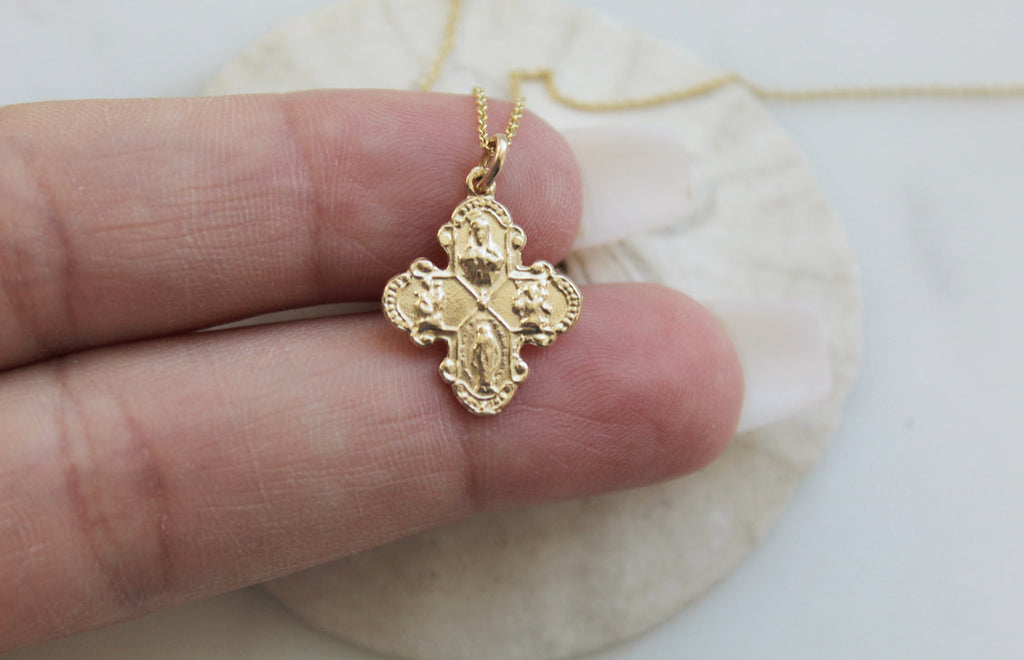 Four Way Cross 14K Gold