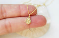 14K Gold Tiny Miraculous Medal Necklace