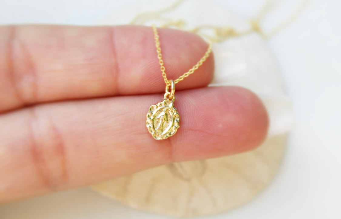 14K Gold Tiny Miraculous Medal Necklace