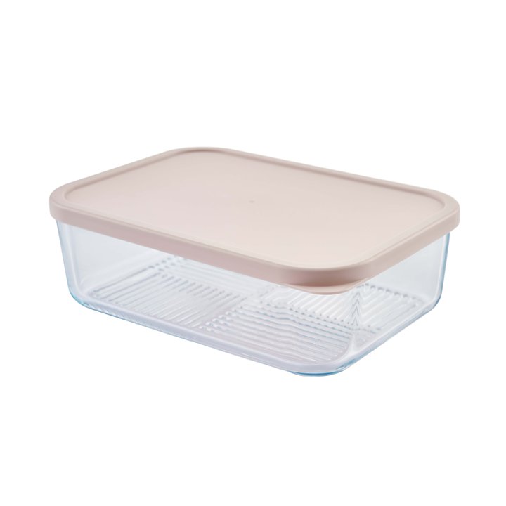 Container Culture 4-Piece Airtight Glass Food Storage Containers with Lids, 2 x 57.5oz - Berry Blush