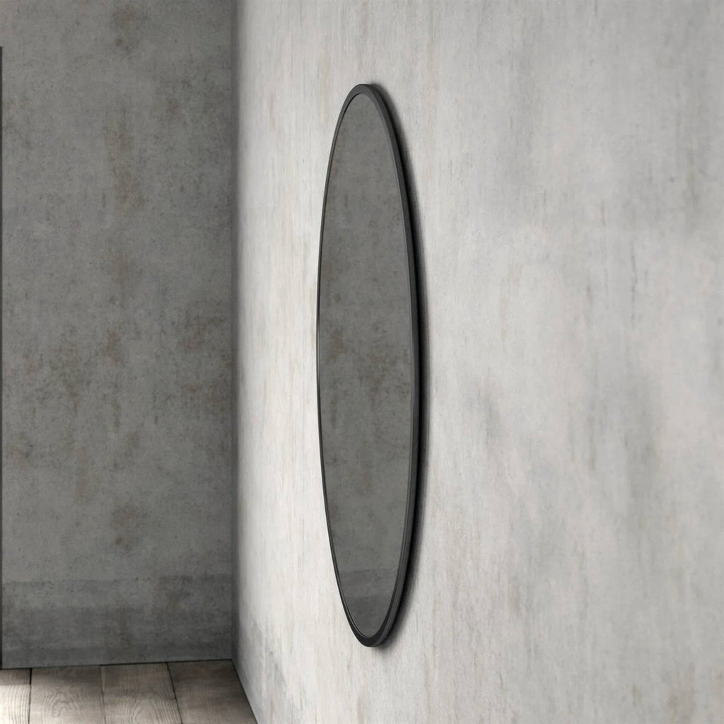 Round 39-inch Wall Mirror in Black - Living Room Bedroom Accent Bathroom Mirror