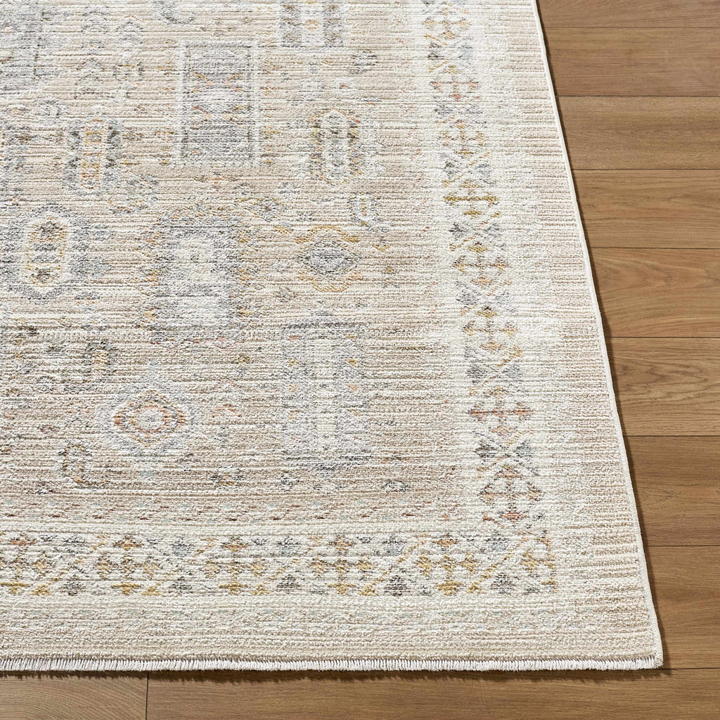 Fugia Beige Persian Machine Woven Polypropylene Washable Area Rug