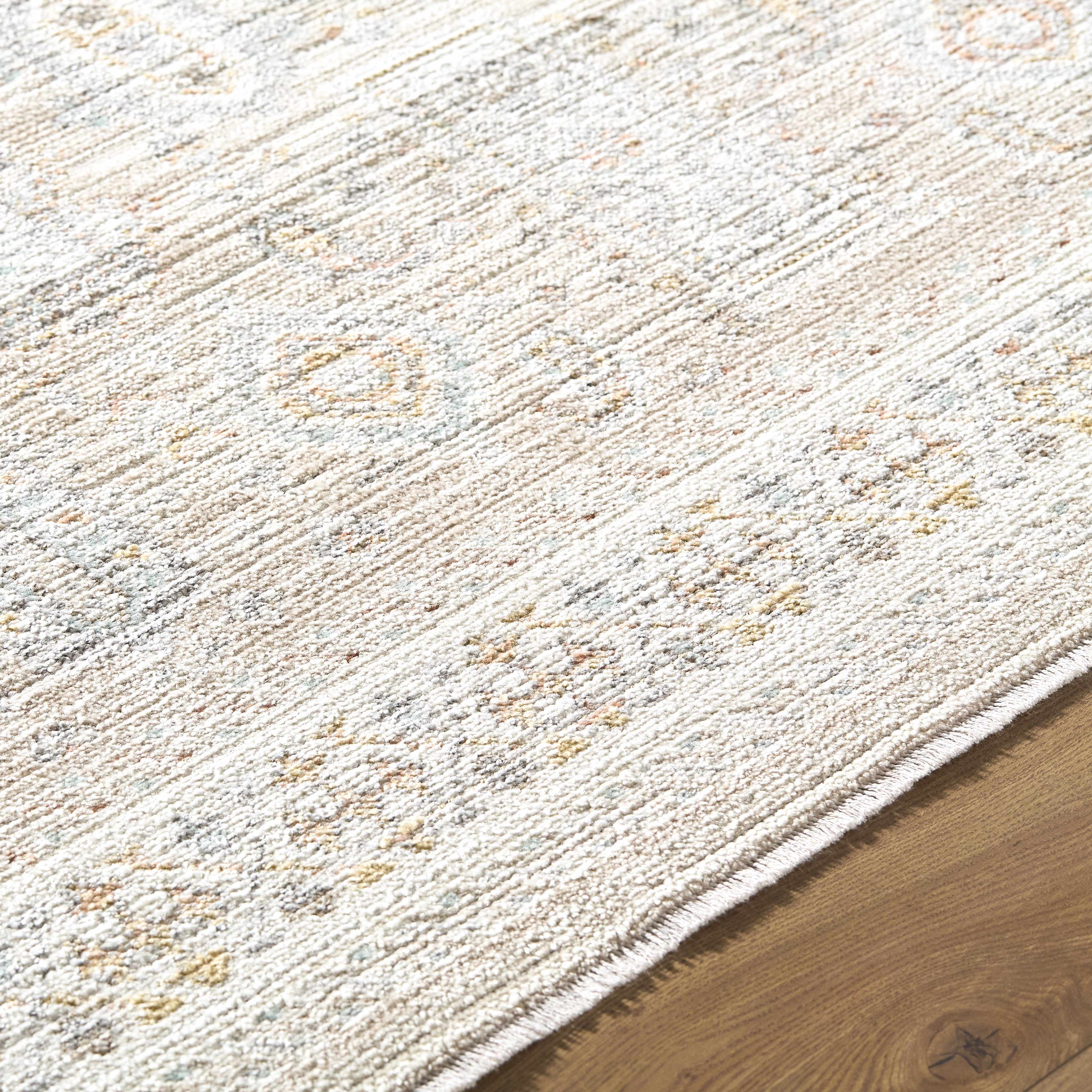 Fugia Beige Persian Machine Woven Polypropylene Washable Area Rug