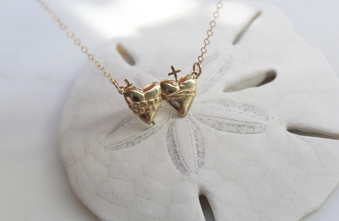Sacred Heart and Immaculate Heart Necklace