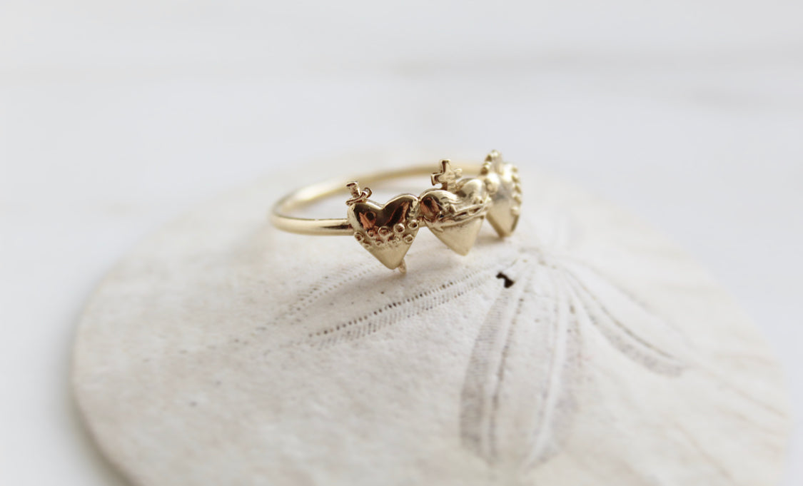 Holy Family Hearts® Ring in 14k Yellow Gold
