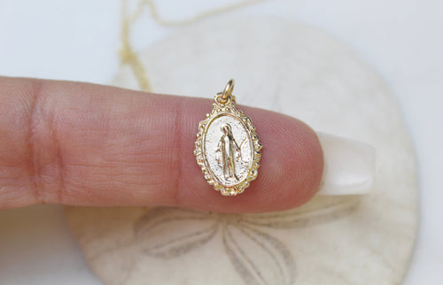 14k Gold Intricate Miraculous Medal