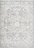 Xiye Silver Medallion Machine Woven Polypropylene Washable Area Rug