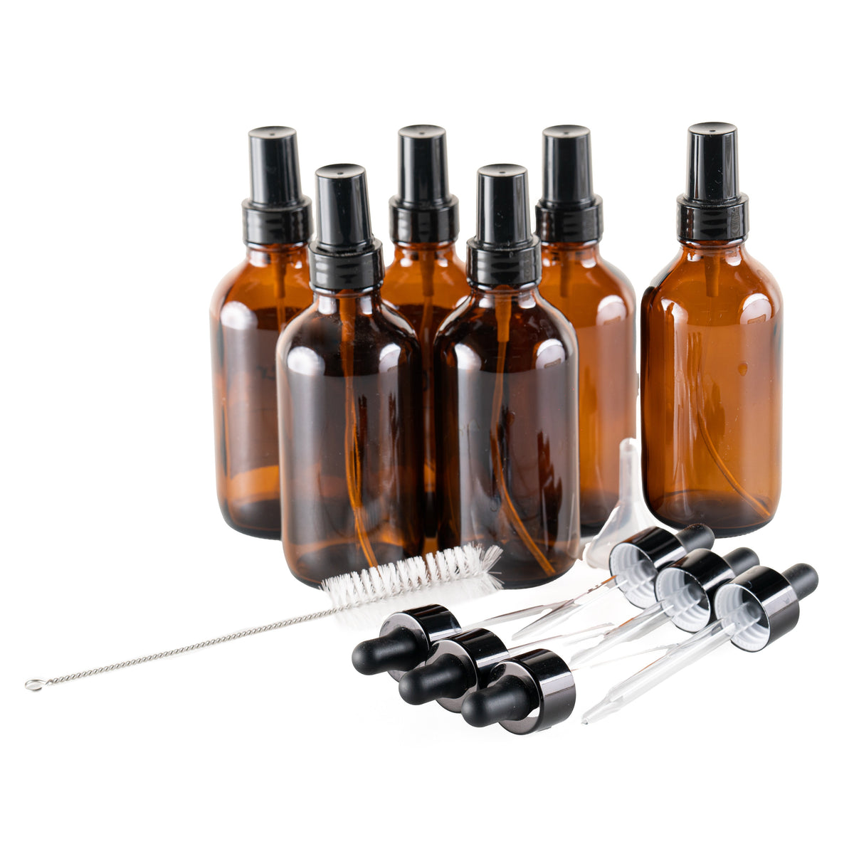 Atomizer / Eye Dropper Bottle Set - Amber