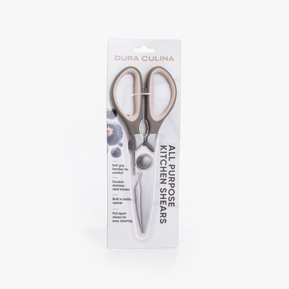 Multi-Function Stainless Steel Kitchen Shears with Soft Grip Handles