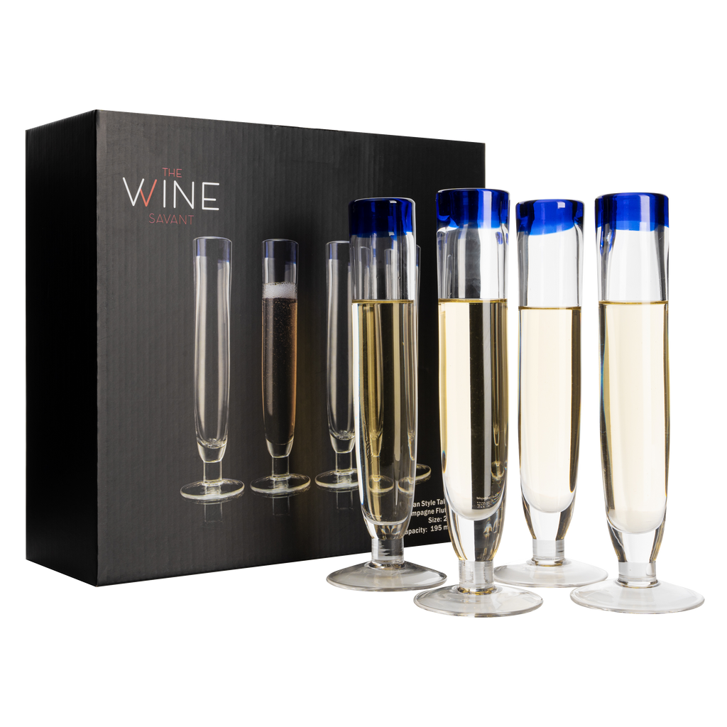 Tall Recycled Champagne Flutes - Set of 4