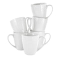 Elama Cara 6 Piece 10 Ounce Porcelain Cup Set in White