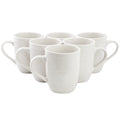 Elama Olevia 6 Piece Embossed Dot Stoneware 12 Ounce Mug Set in White