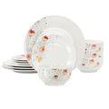 Elama Poppy 12 Piece Porcelain Dinnerware Set, Service for 4