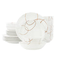 Elama Sydney 24 Piece Porcelain Double Bowl Dinnerware Set, Service for 6