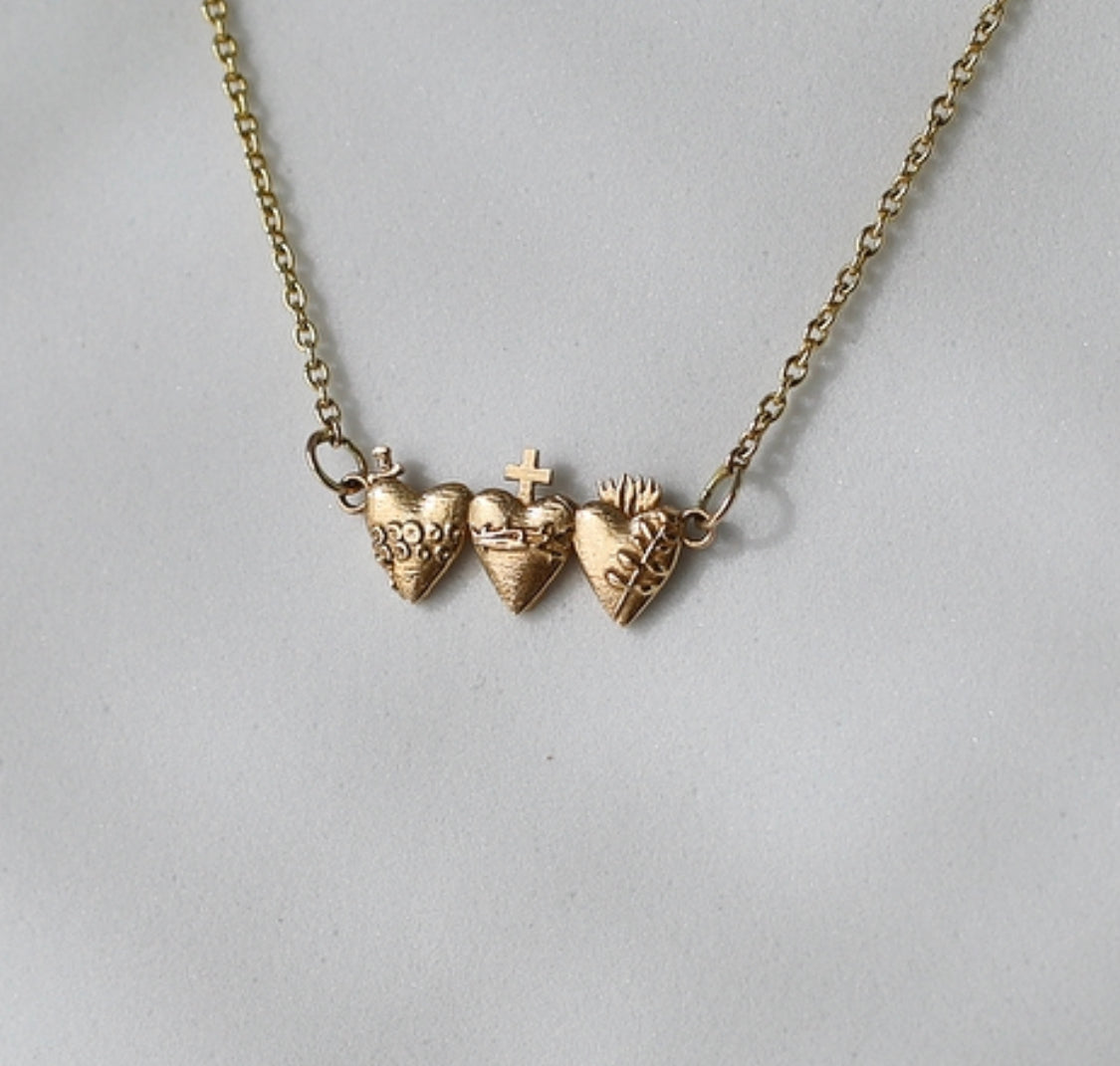 Holy Family Hearts® in 14K Gold Tiny Version