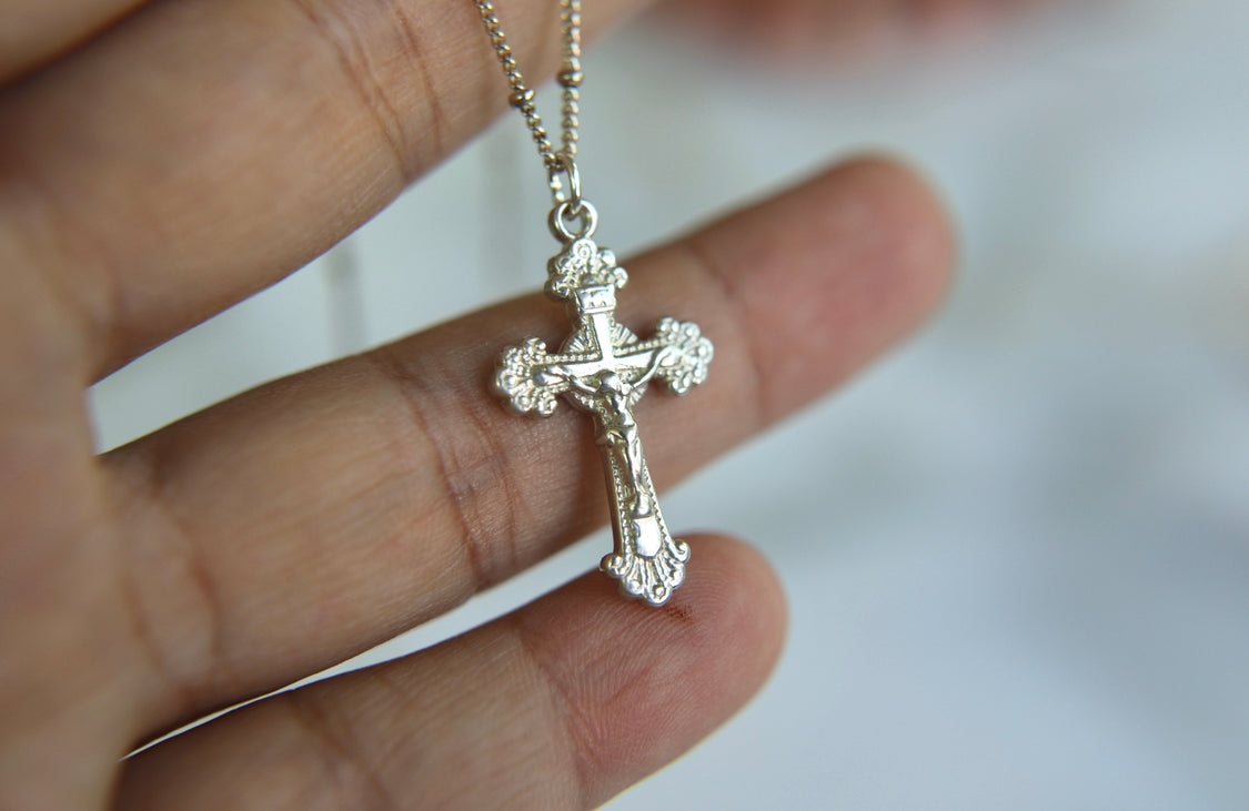 Crucifix Necklace in Sterling Silver