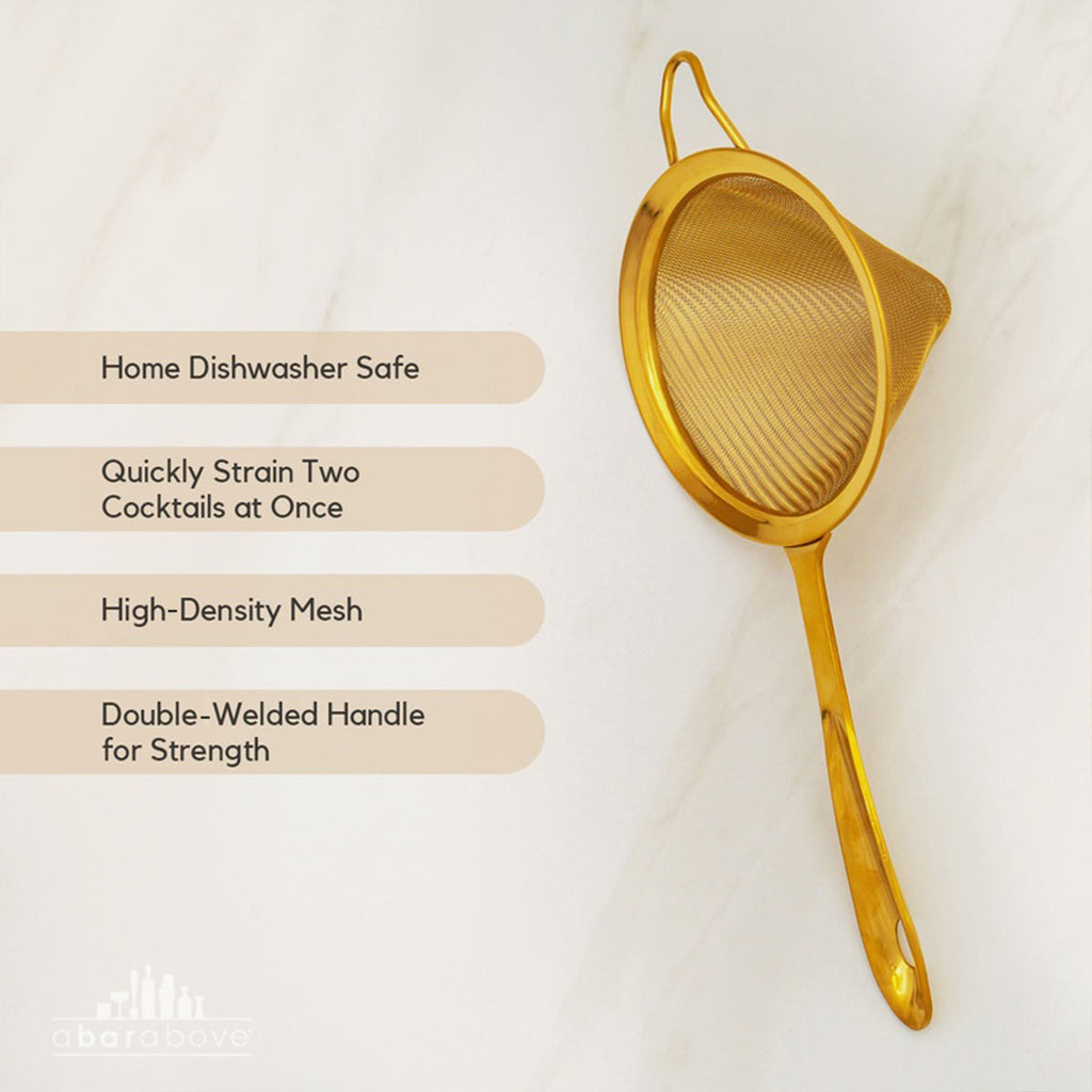 Fine Mesh Strainer - Gold