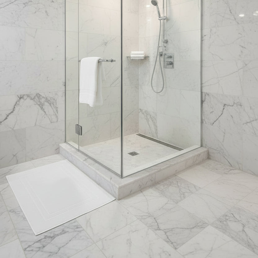 GRM Collection White Cotton Lyocell Blend Towels
