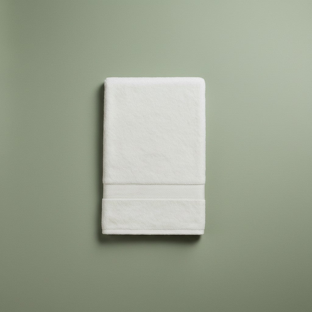 GRM Collection White Cotton Lyocell Blend Towels