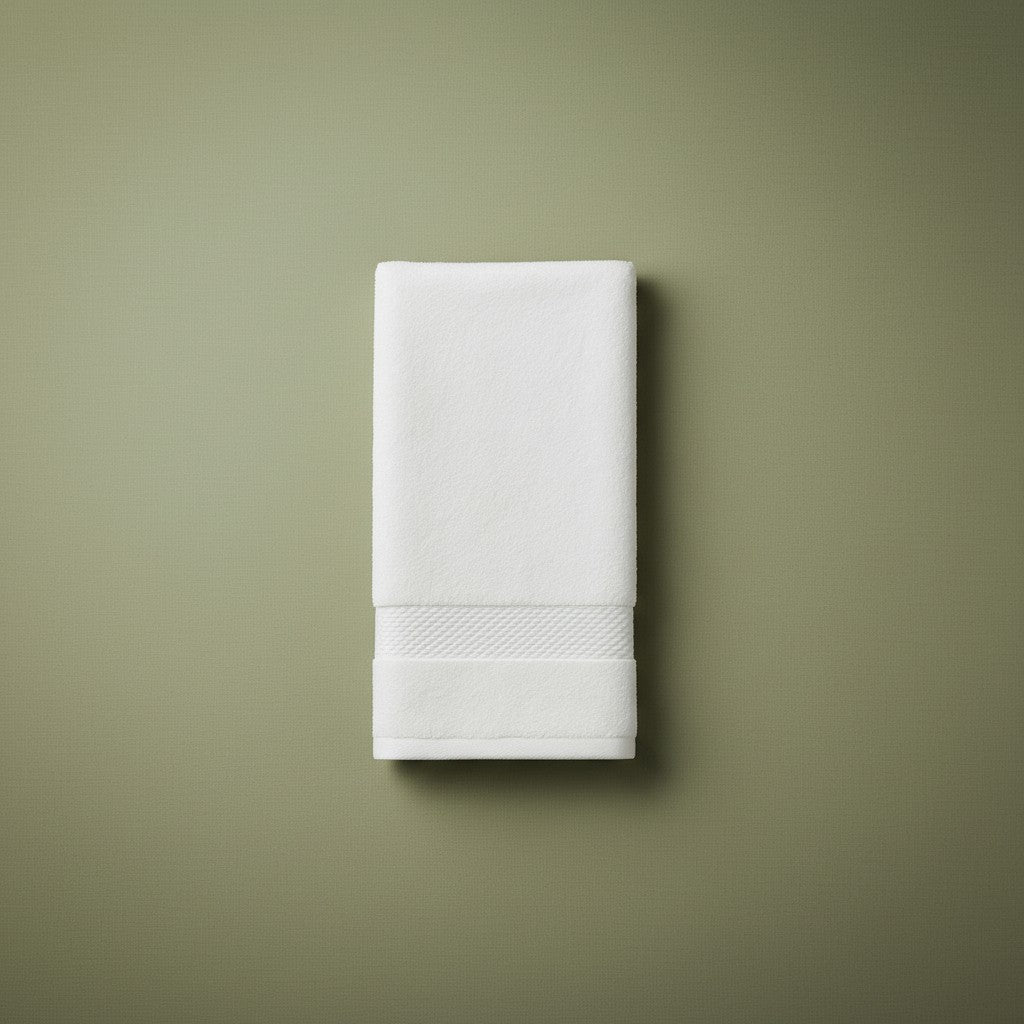 GRM Collection White Cotton Lyocell Blend Towels