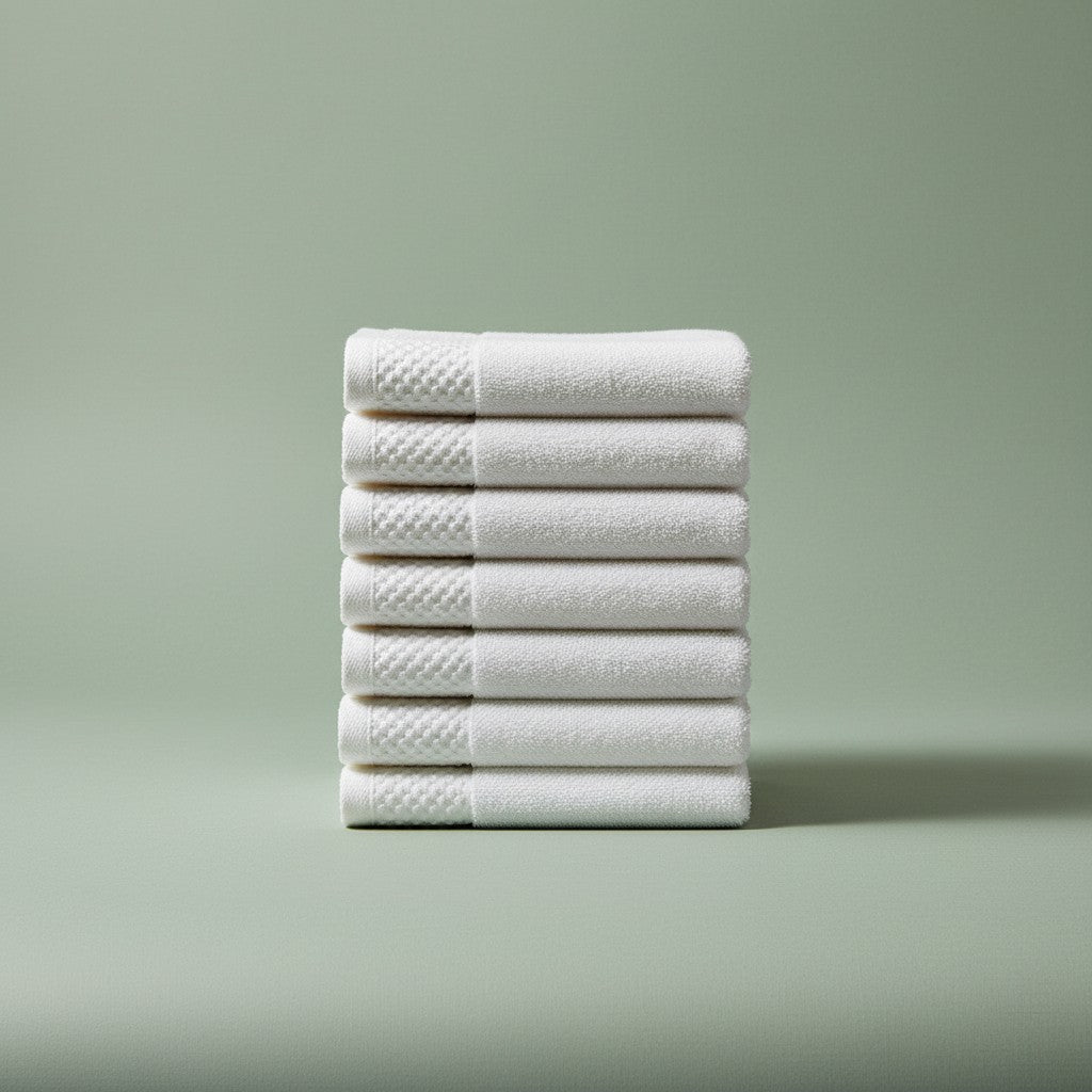 GRM Collection White Cotton Lyocell Blend Towels