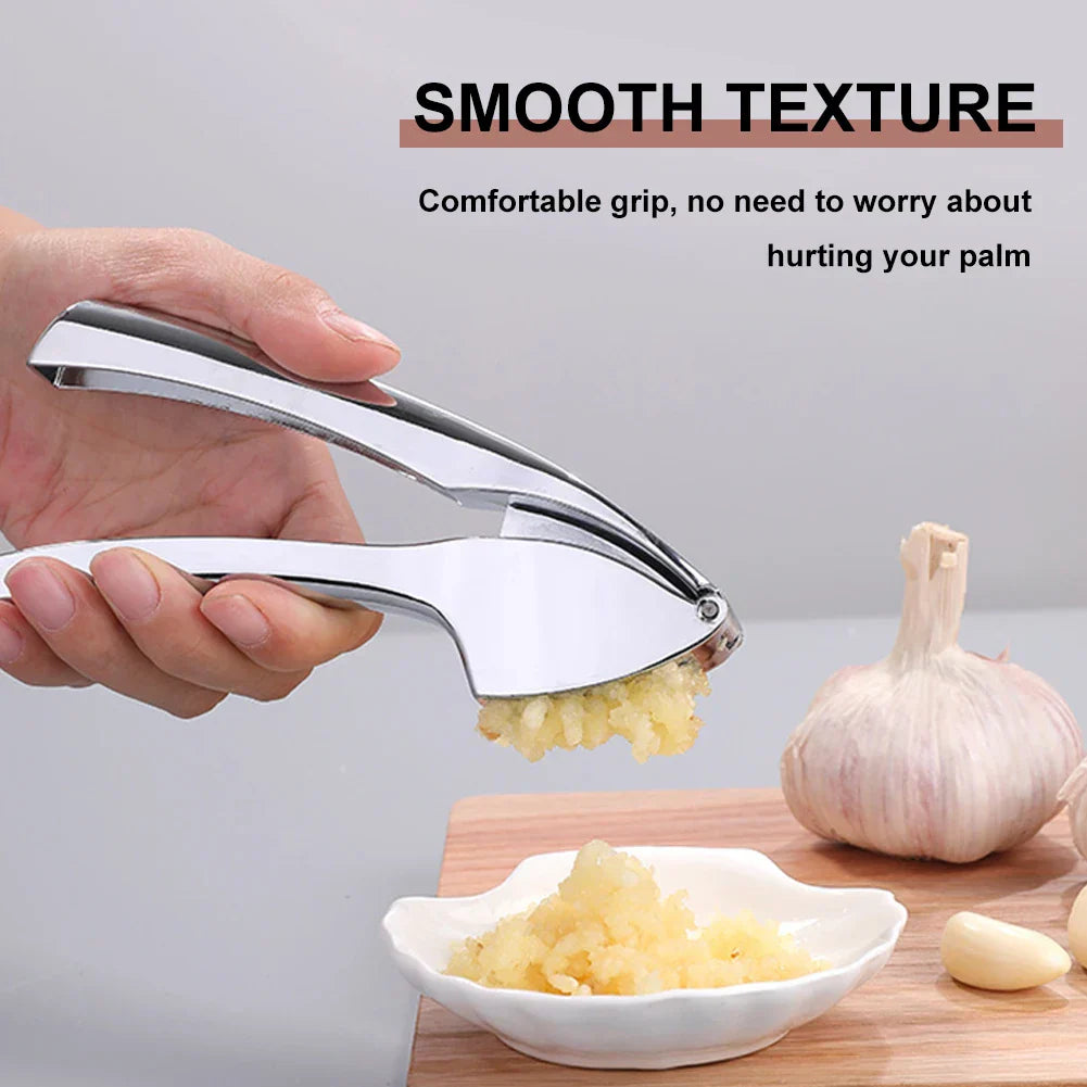 Stainless Steel Garlic Press – Effortless Garlic Mincer & Crusher