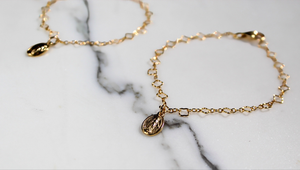 Miraculous Medal Floral Children's Bracelet