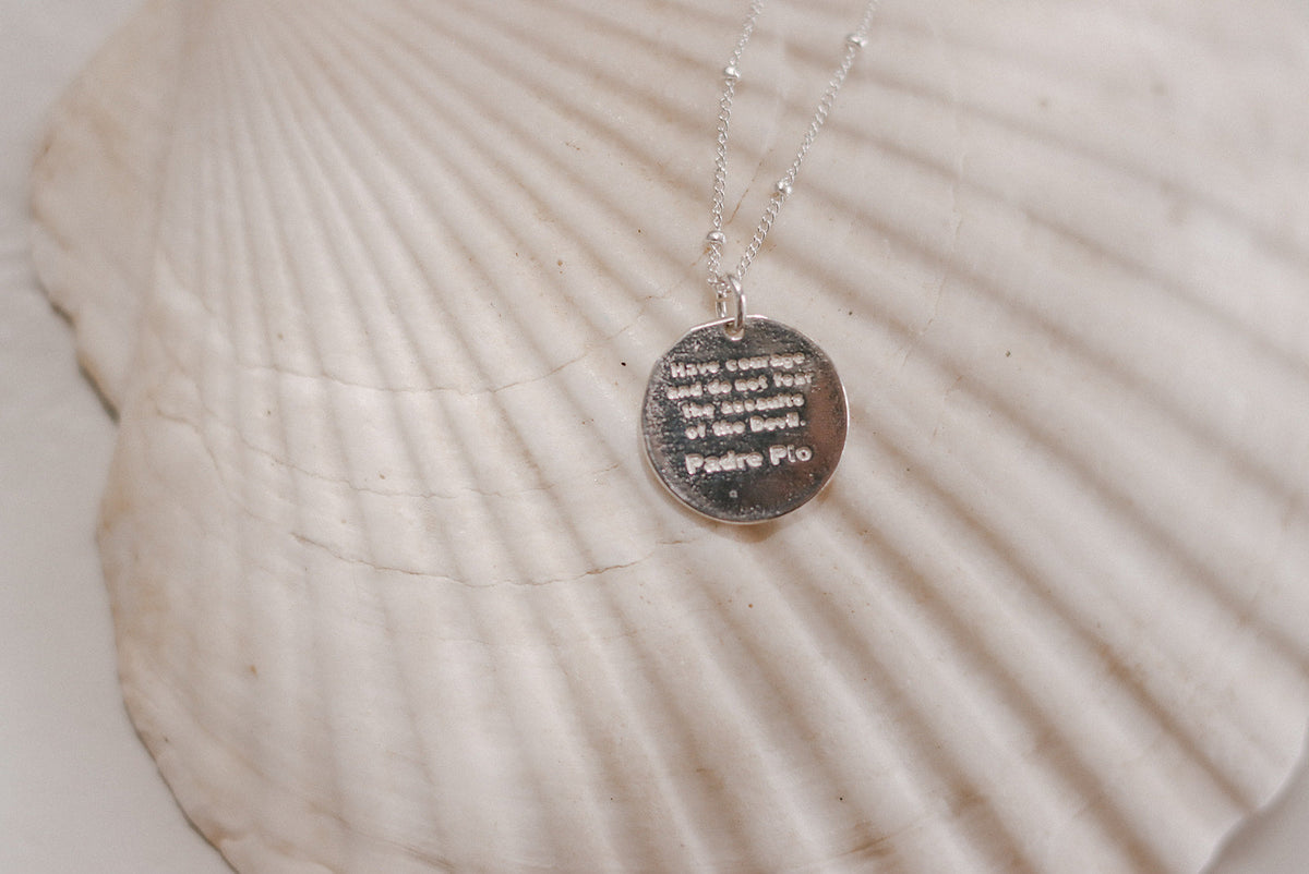 St. Padre Pio Necklace in Sterling Silver