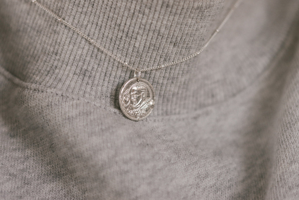 St. Padre Pio Necklace in Sterling Silver