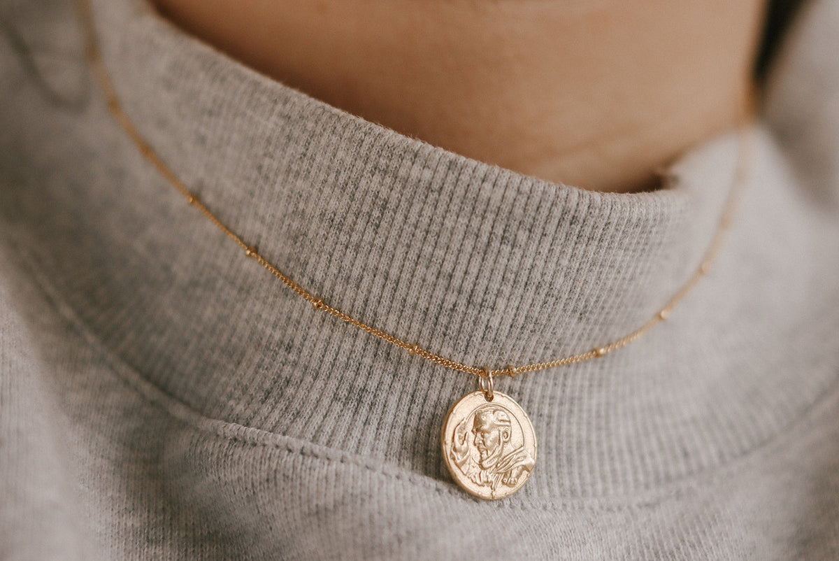 Padre Pio Necklace in Gold Vermeil