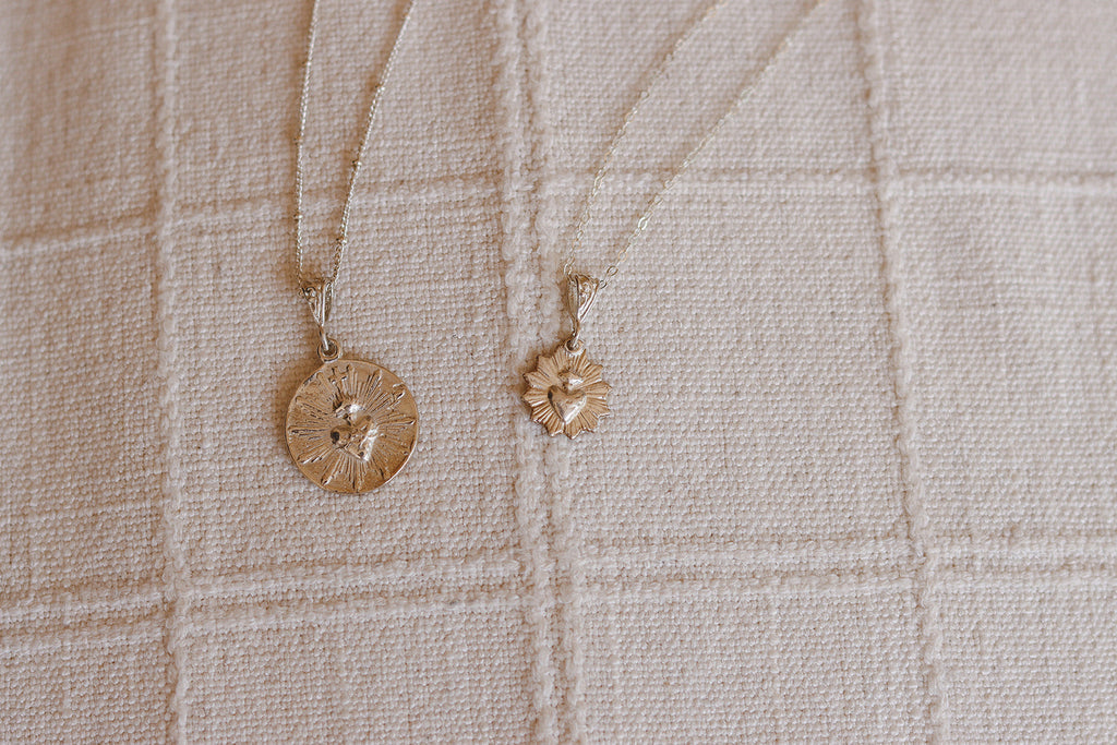 Most Sacred Heart Coin Necklace in Silver