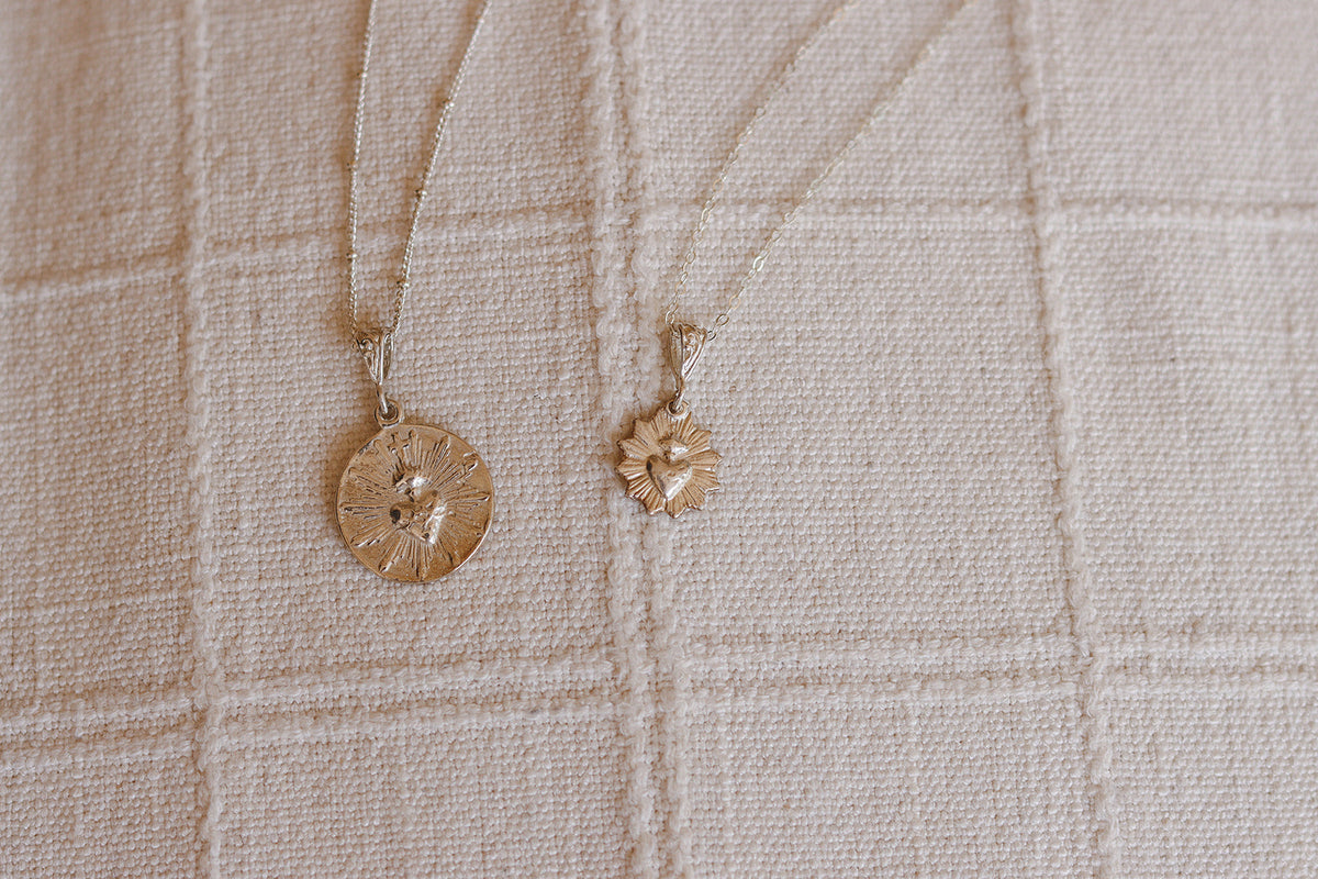 Most Sacred Heart Coin Necklace in Silver