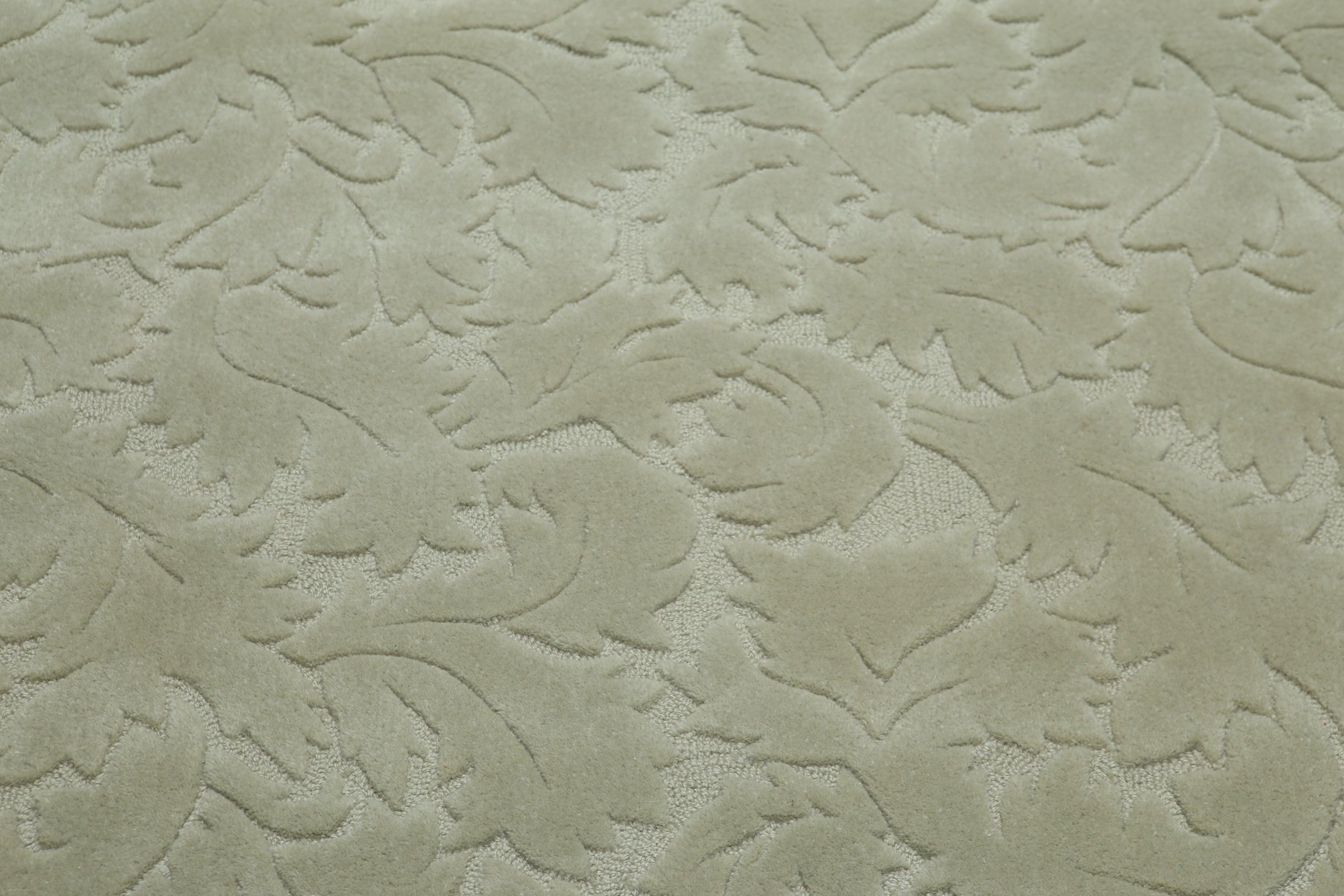 5'8" x 8'9" Machine Made High Low Modern Oriental Wool Rug Gray Tone on Tone Color