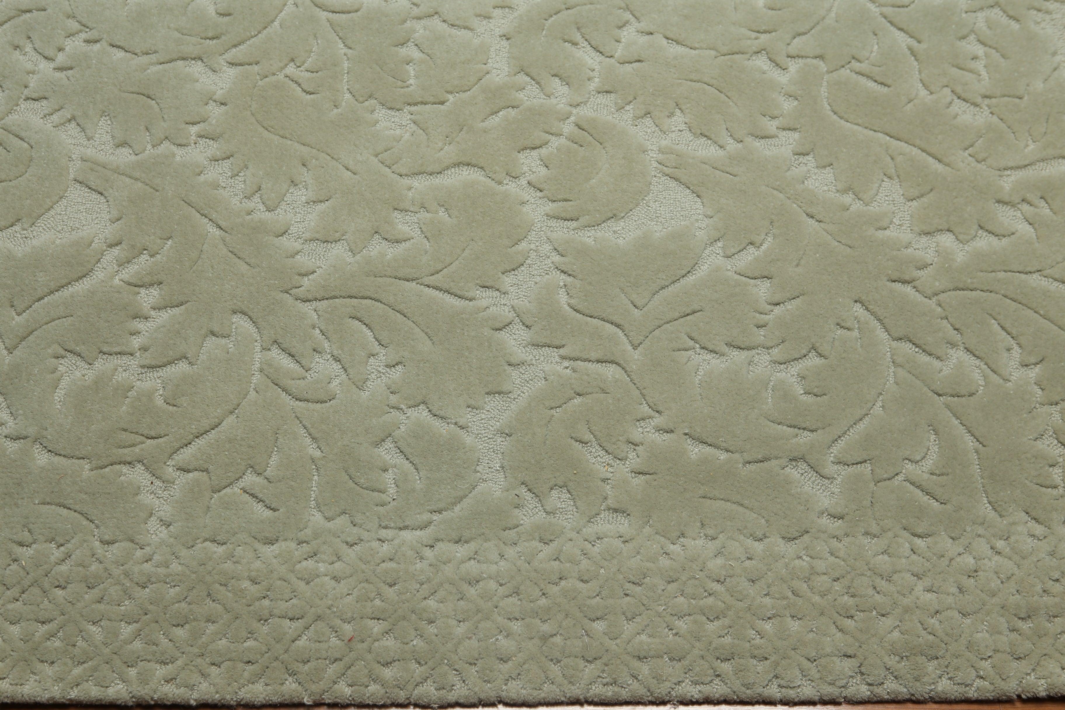 5'8" x 8'9" Machine Made High Low Modern Oriental Wool Rug Gray Tone on Tone Color